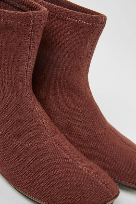 Right TENCEL Burgundy ankle boots