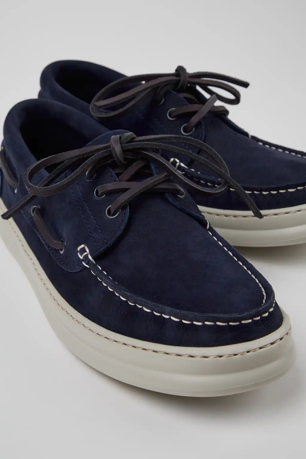 Runner Brown Nubuck Leather Nautical Moccasins for Men.