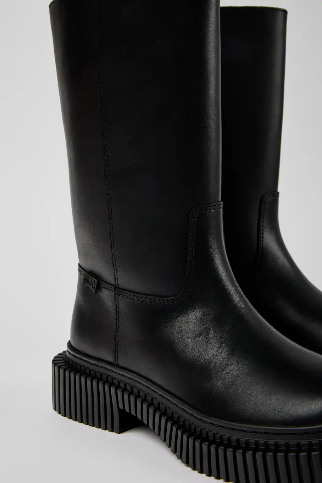 Pix Berlin Black Leather High Boots for Women.