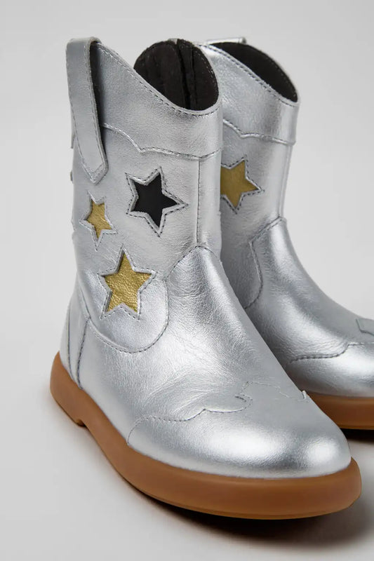 Twins Multicolor Leather Ankle Boots for Children.