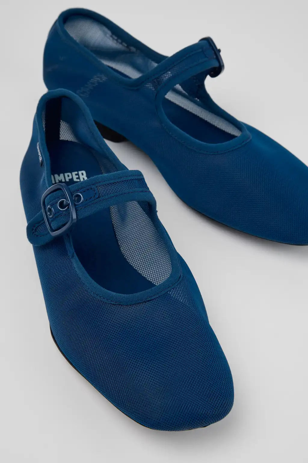 Casi Myra Blue Textile Ballerinas for Women.