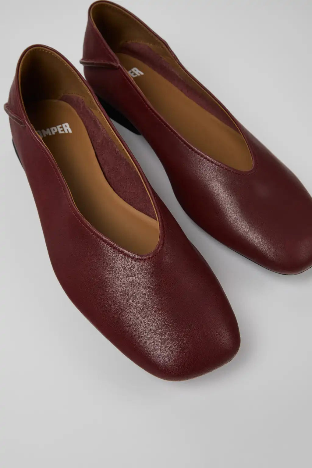 Casi Myra Black Leather Ballerinas for Women.