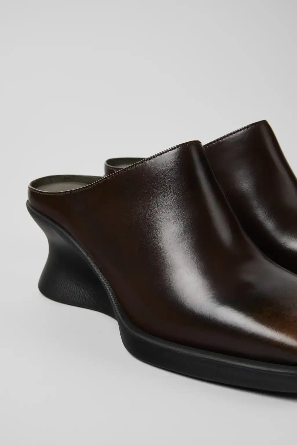 Louise Brown Leather Semi-Open Shoes for Women.