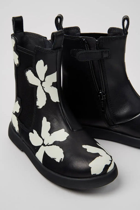 Twins Multicolor Leather Mid Boots for Kids.