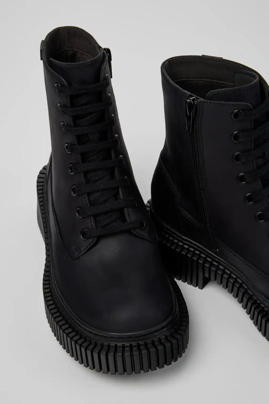 Pix Berlin Black Nubuck Ankle Boots for Women.