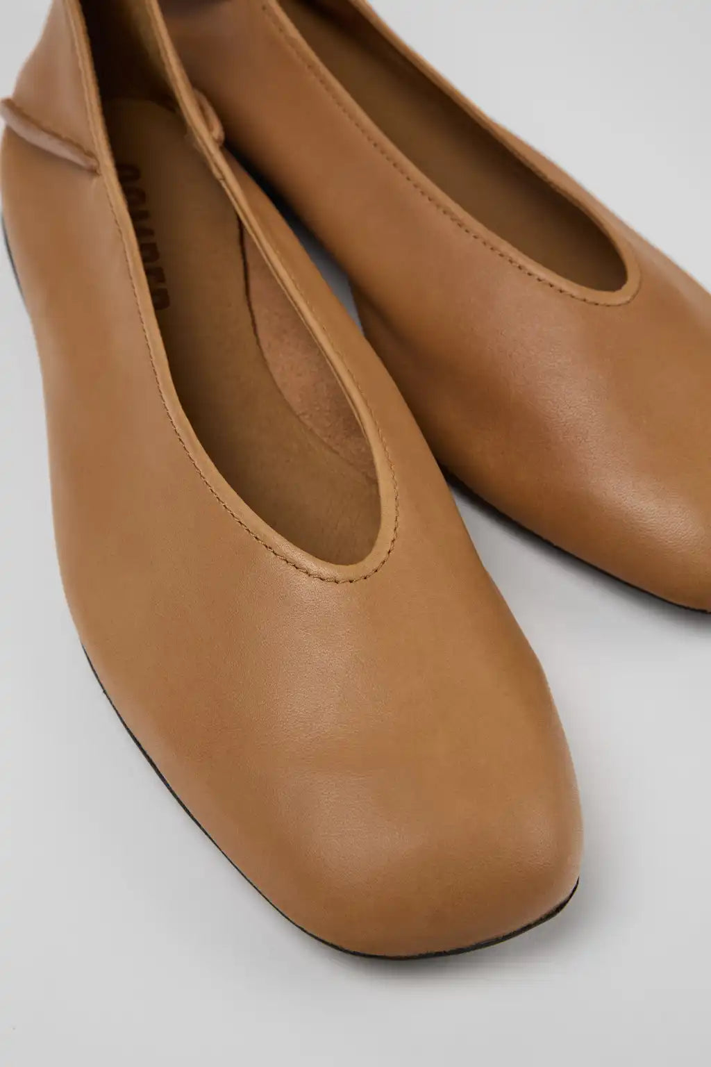 Casi Myra Black Leather Ballerinas for Women.