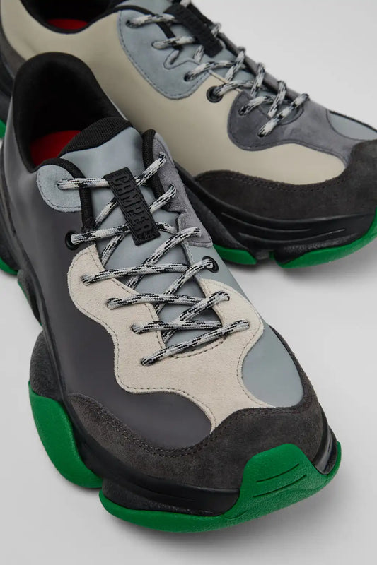 Twins Multicolor Leather and Nubuck Sneakers for Men.