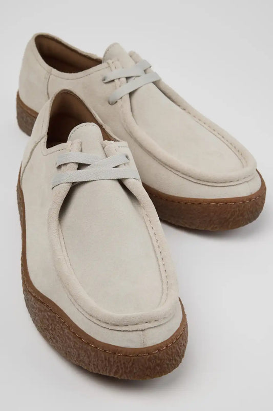 Peu Terreno Beige Suede Shoes for Men.