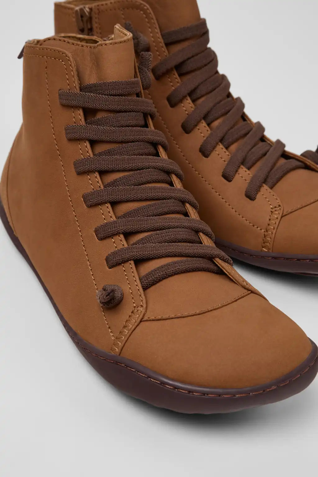 Peu Burgundy Suede Ankle Boots for Women.