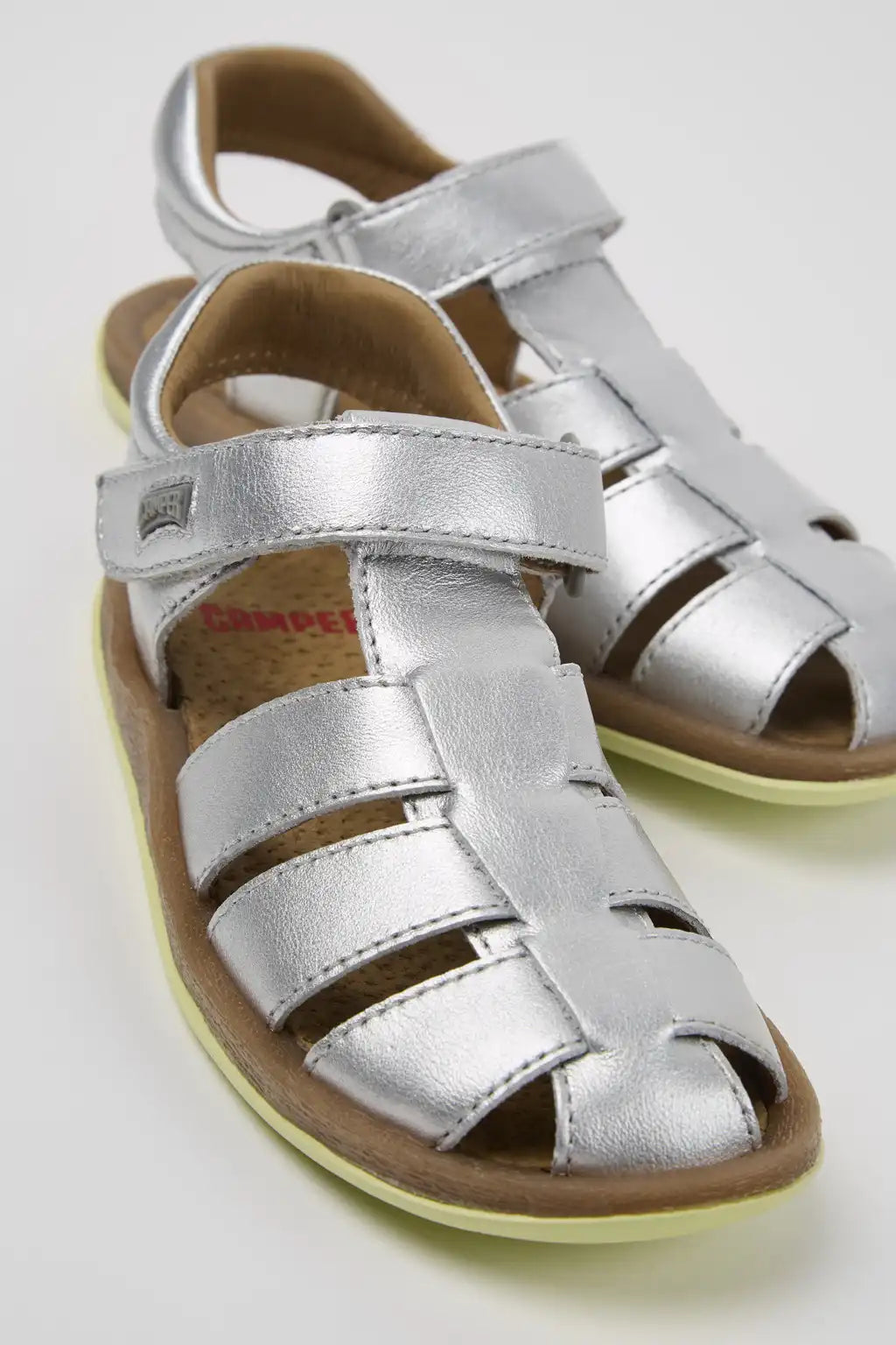 Bicho Blue Leather Closed Sandals for kids.