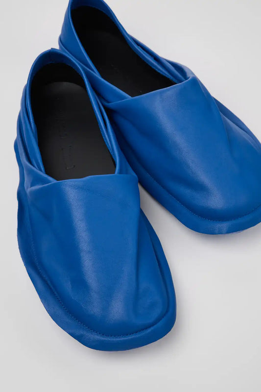 Camper x ISSEY MIYAKE - Peu Form Blue Leather Moccasins for Men.