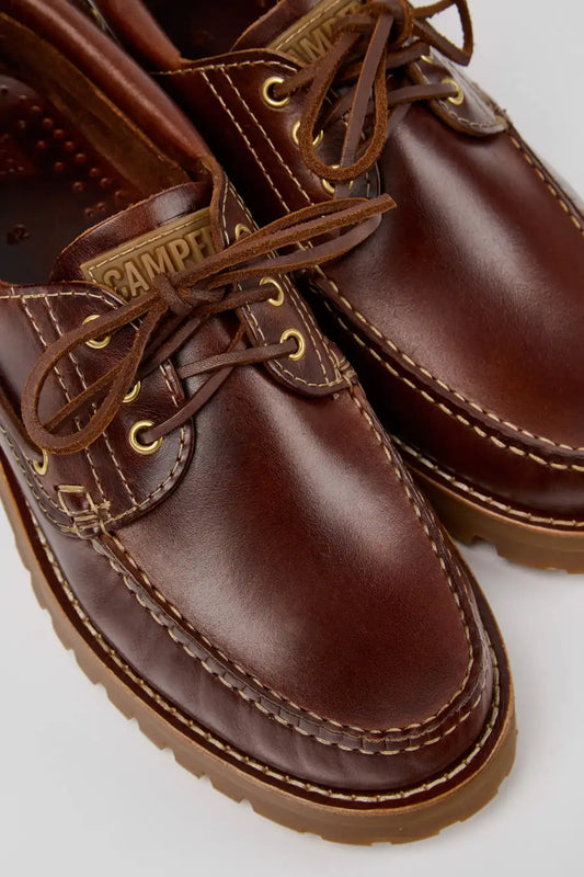 Nautico Brown Leather Nautical Shoes for Men.
