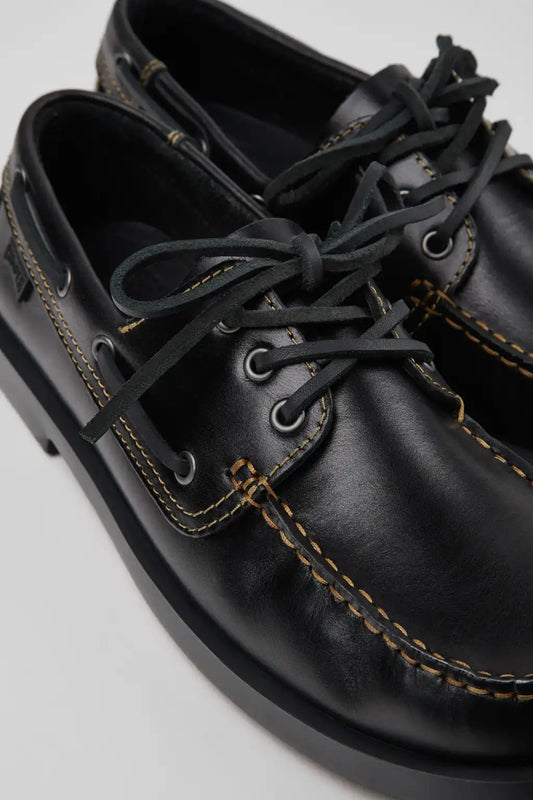 Don Black Leather Moccasin/Nautical Shoes for Men.
