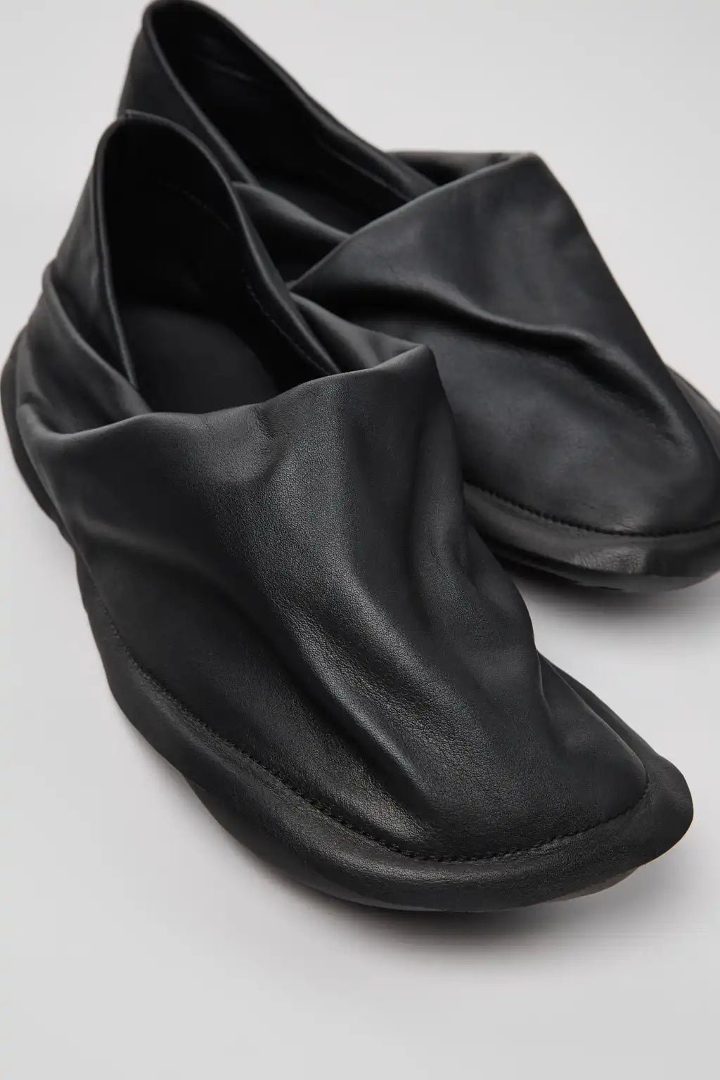 Camper x ISSEY MIYAKE - Peu Form Gray Leather Moccasins for Men.