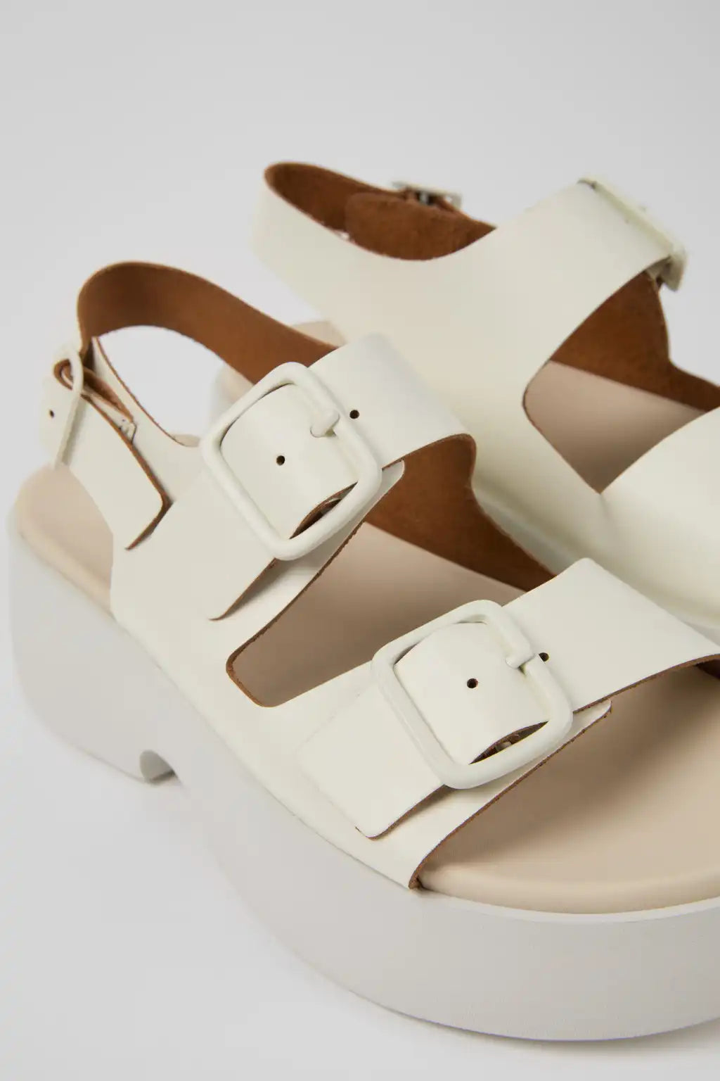 Tasha Black Leather Sandals for Women.
