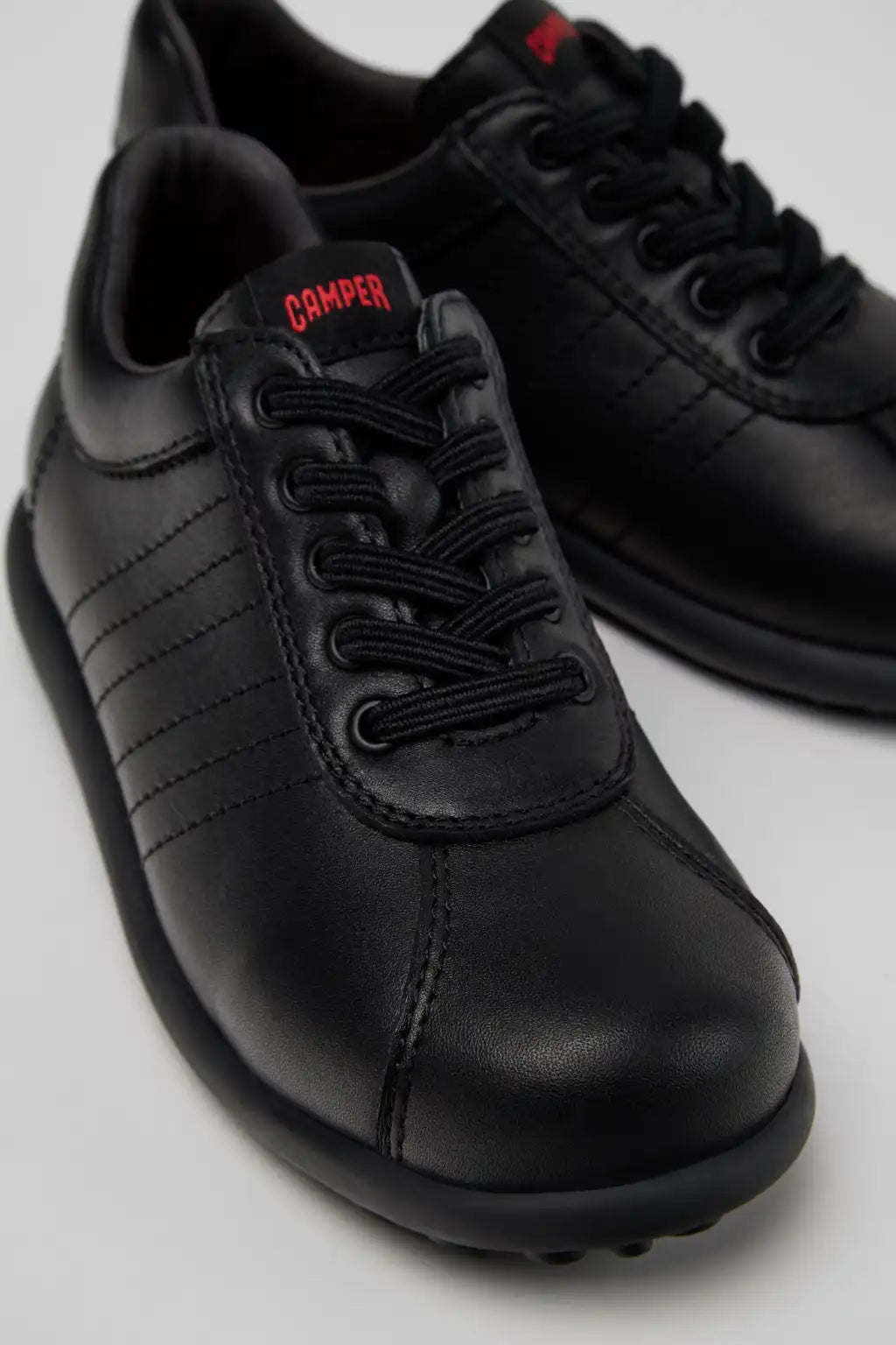 Pelotas Black Leather Shoes for Children.