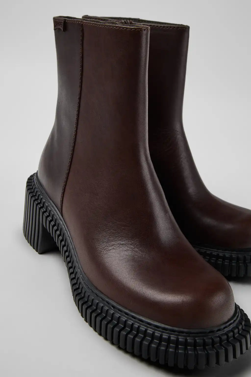 Pix London Black Leather Ankle Boots for Women.