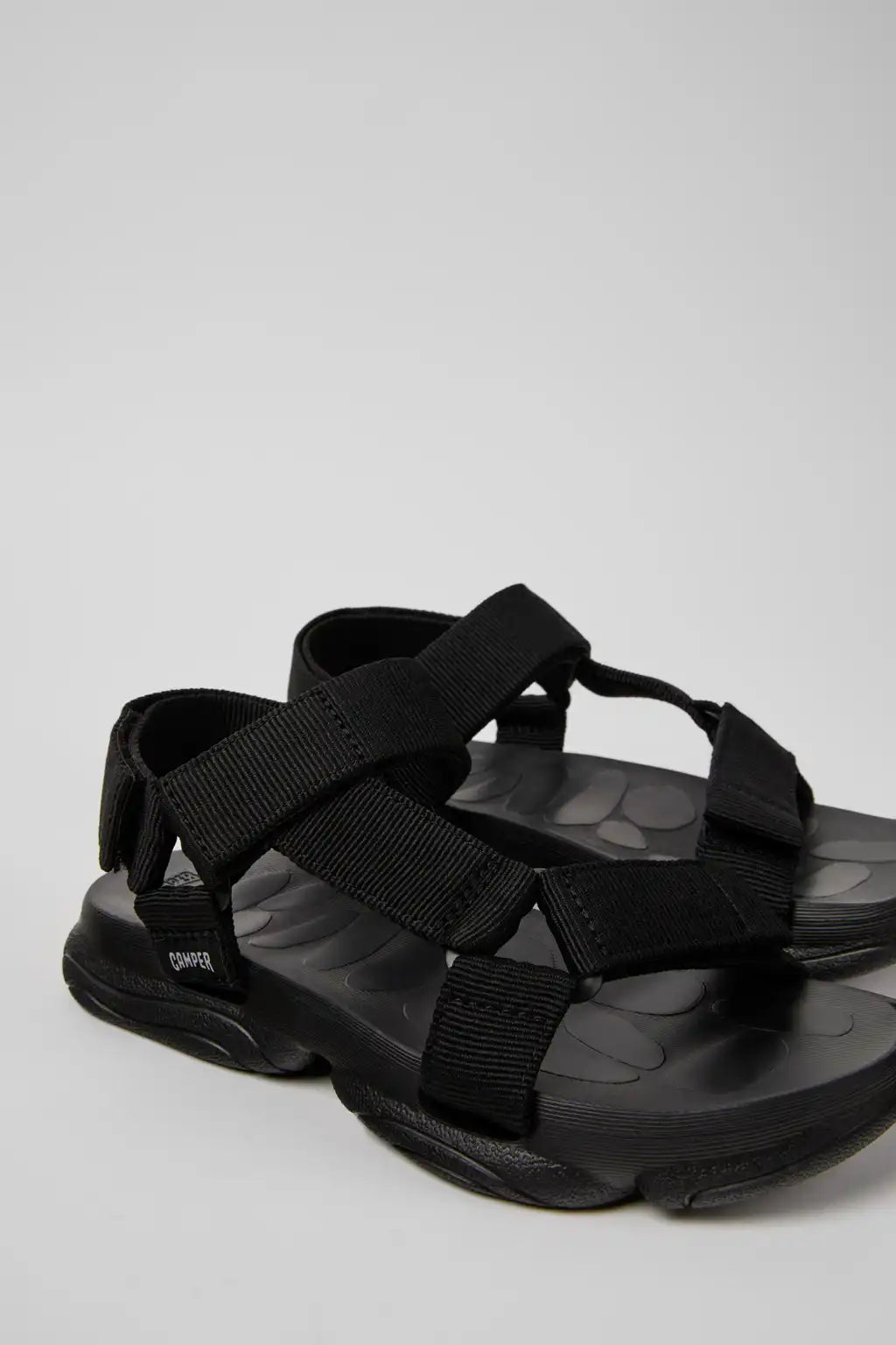 Karst Sandal Black Textile Sandals for Women.