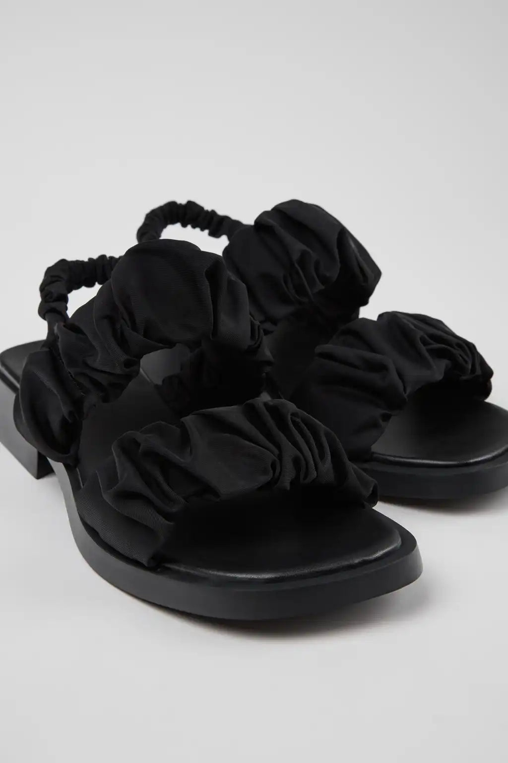 Dana Black Textile Sandals for Women.