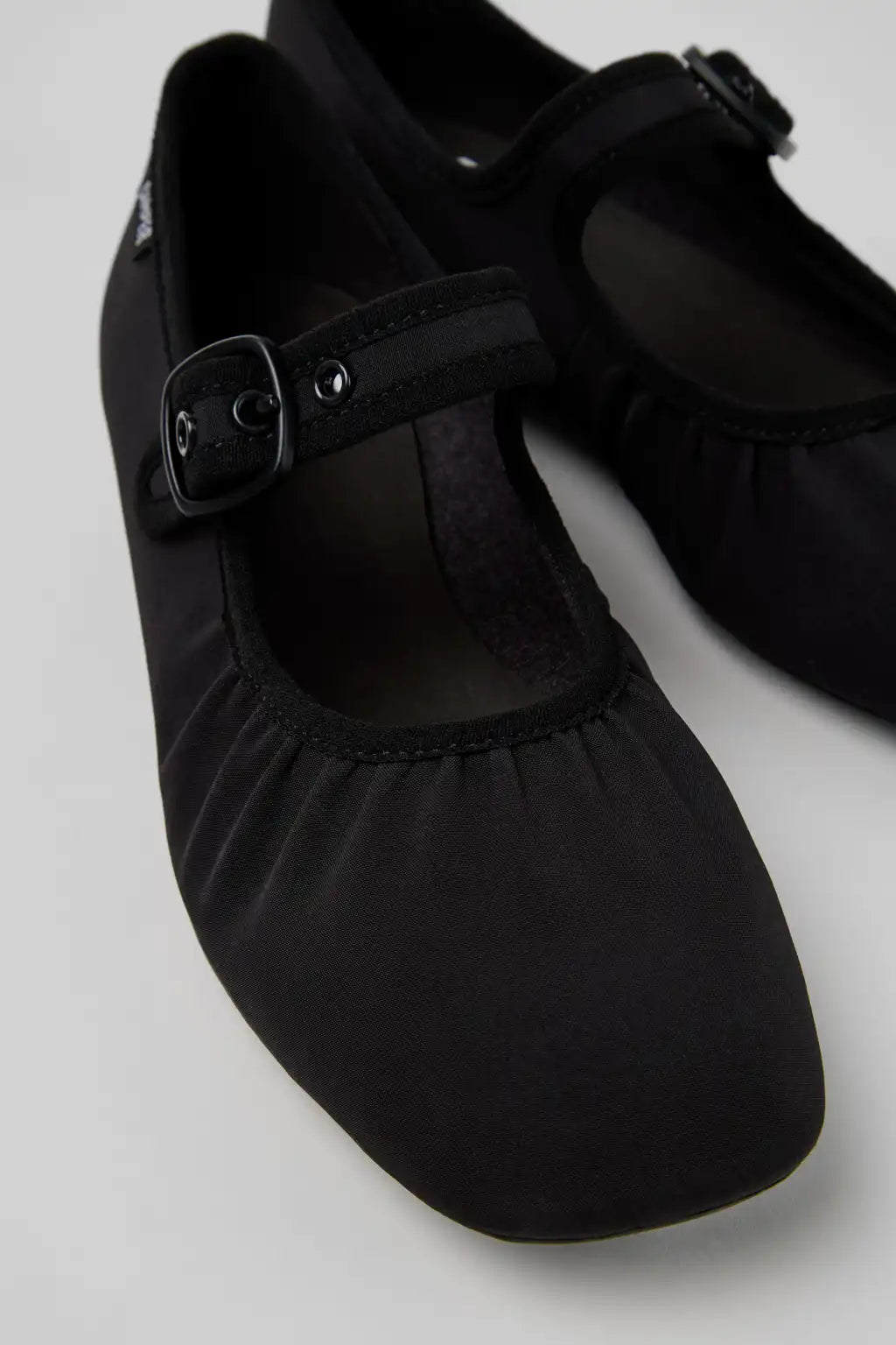 Casi Myra Black Textile Ballerinas for Women.