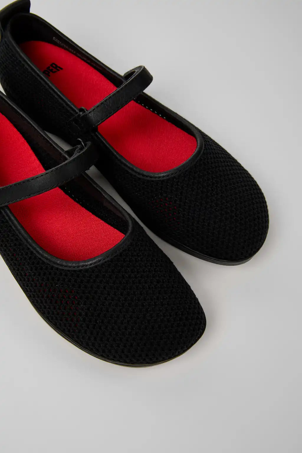 Right Nina White Tencel Mesh and Leather Ballerinas for Women.