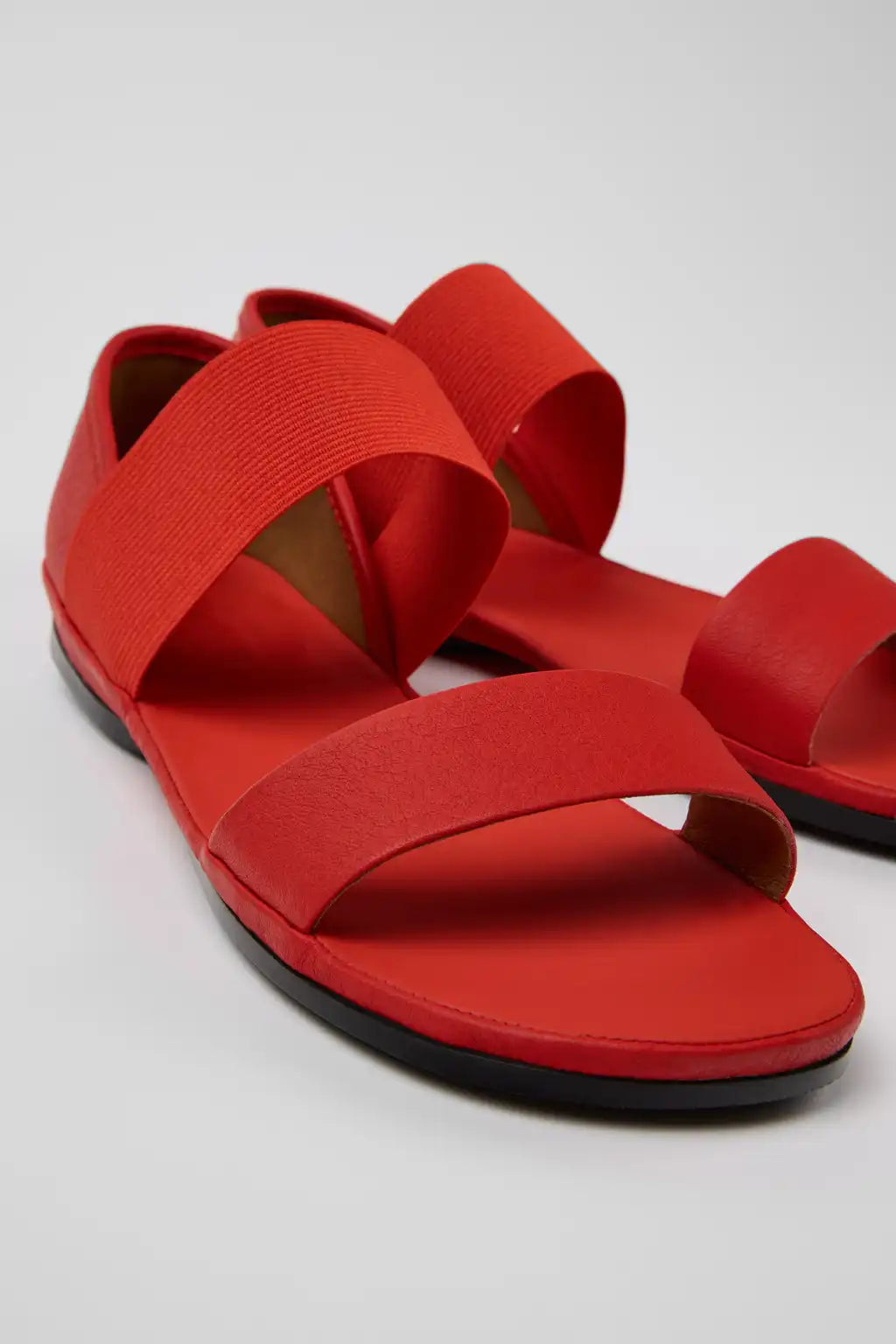 Right Blue leather sandals for women