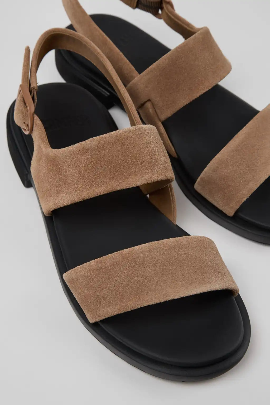 Edy Black Leather Sandals for Women.