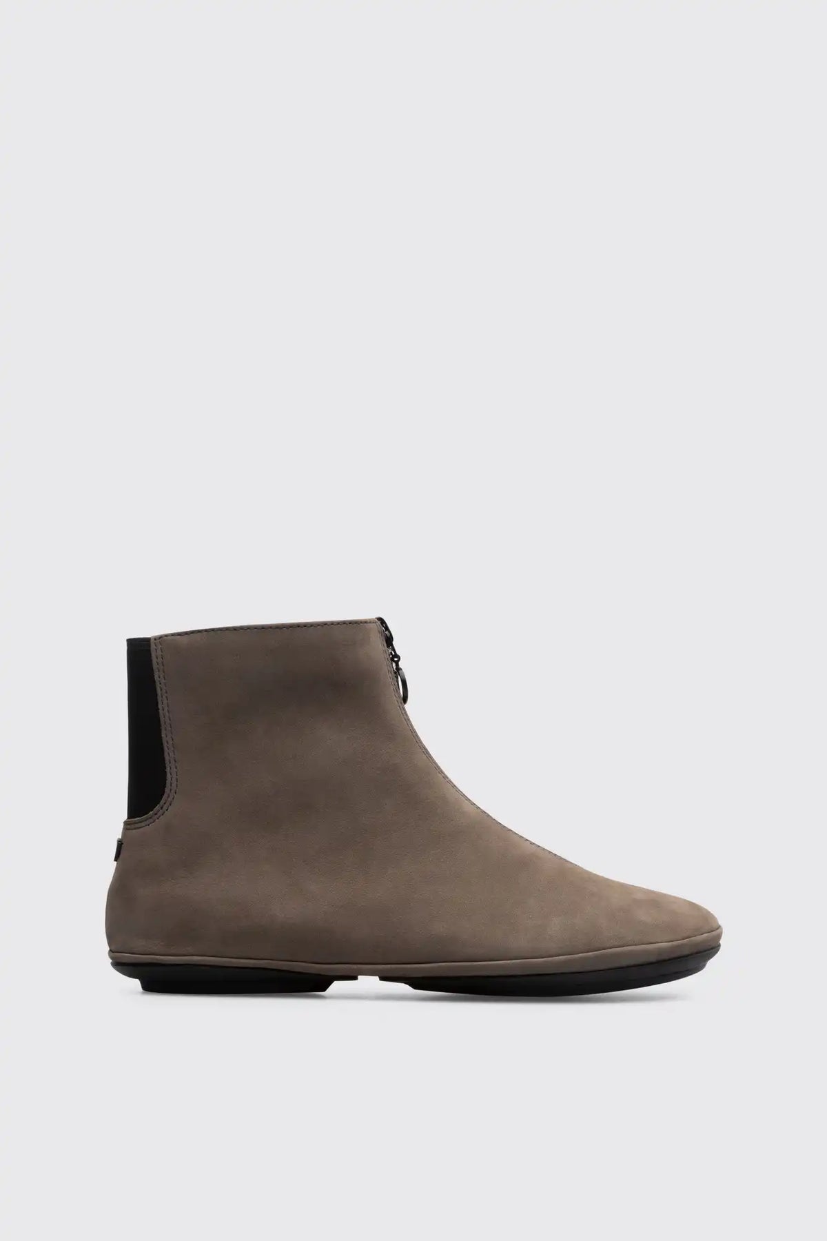 Right Grey green zip up ankle boot for women