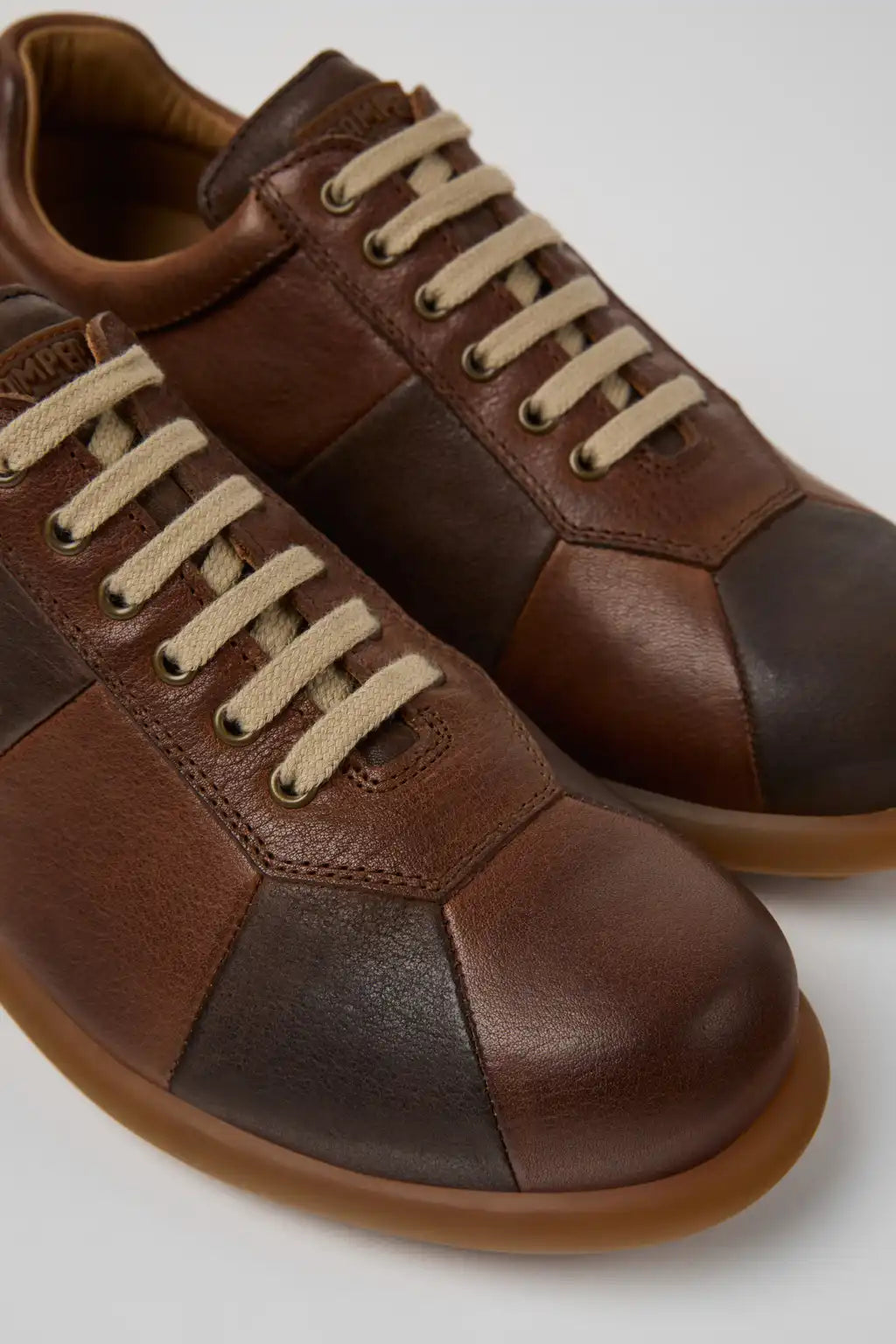 Twins Beige Leather Shoes for Women.