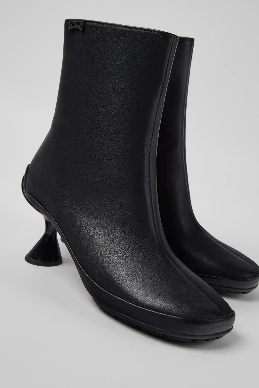 Right Left Brown Leather Ankle Boots for Women.