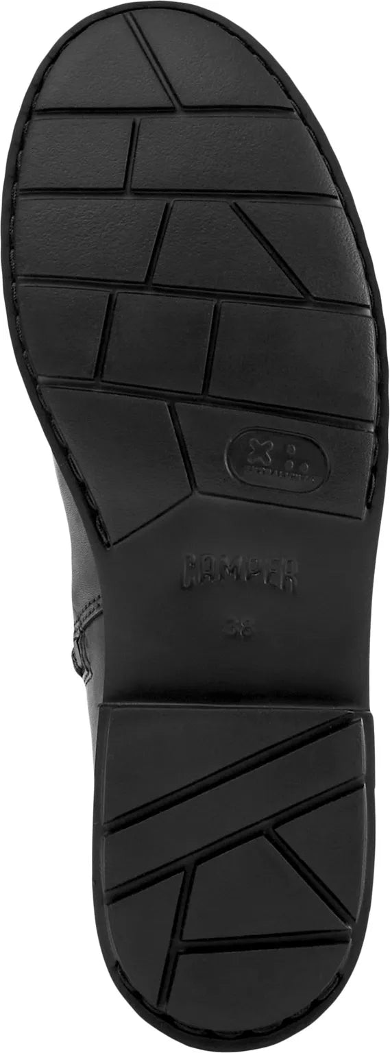 Neuman Black Leather and Textile High Boots for Women.