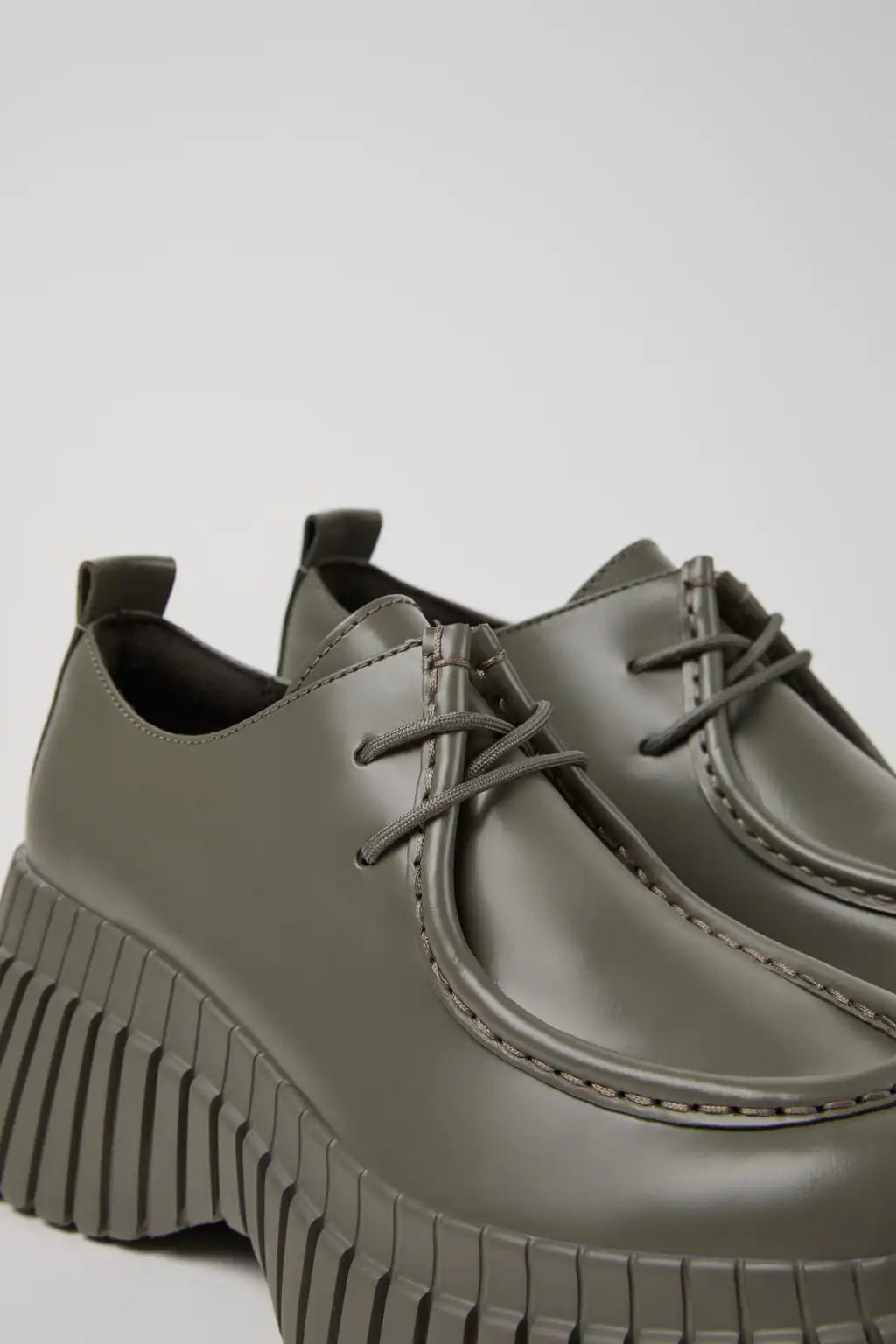 Pix BCN Gray Leather Shoes for Women.