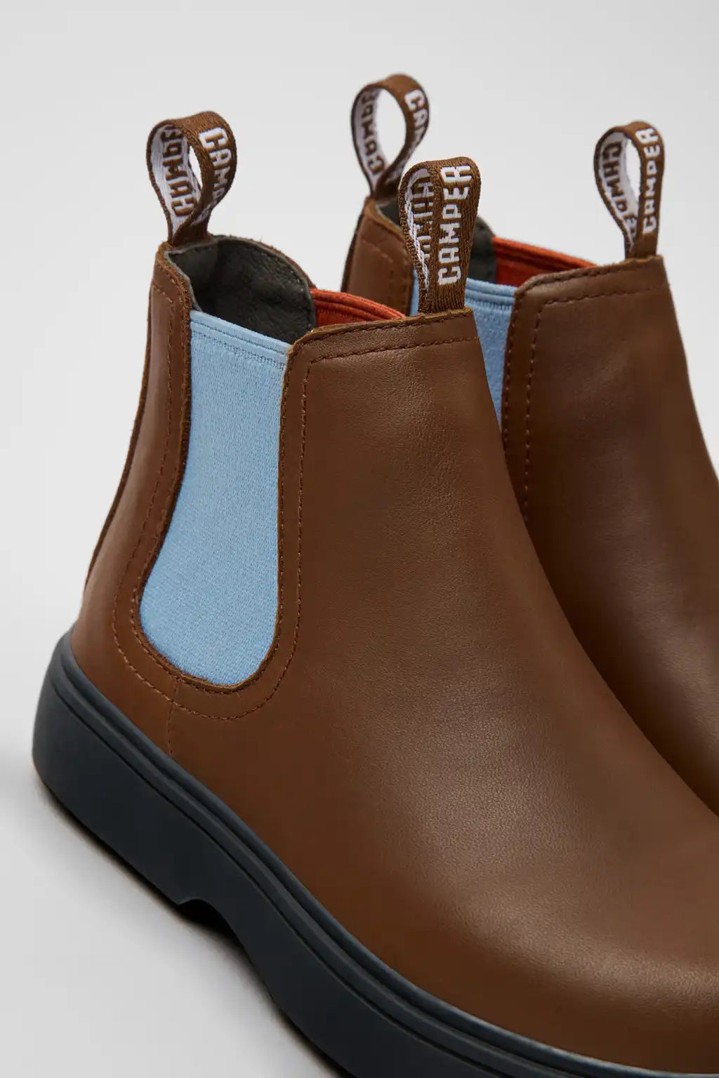 Norte Burgundy Leather Ankle Boots for Children.