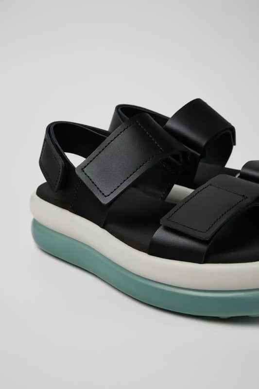 Pelotas Flota Up Black Leather Sandals for Women.