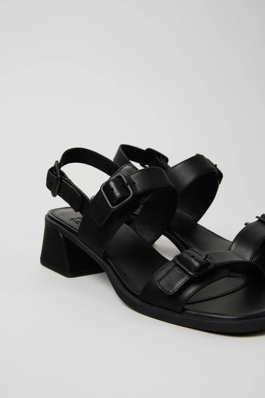 Kora Sandal Black Leather Sandals for Women.