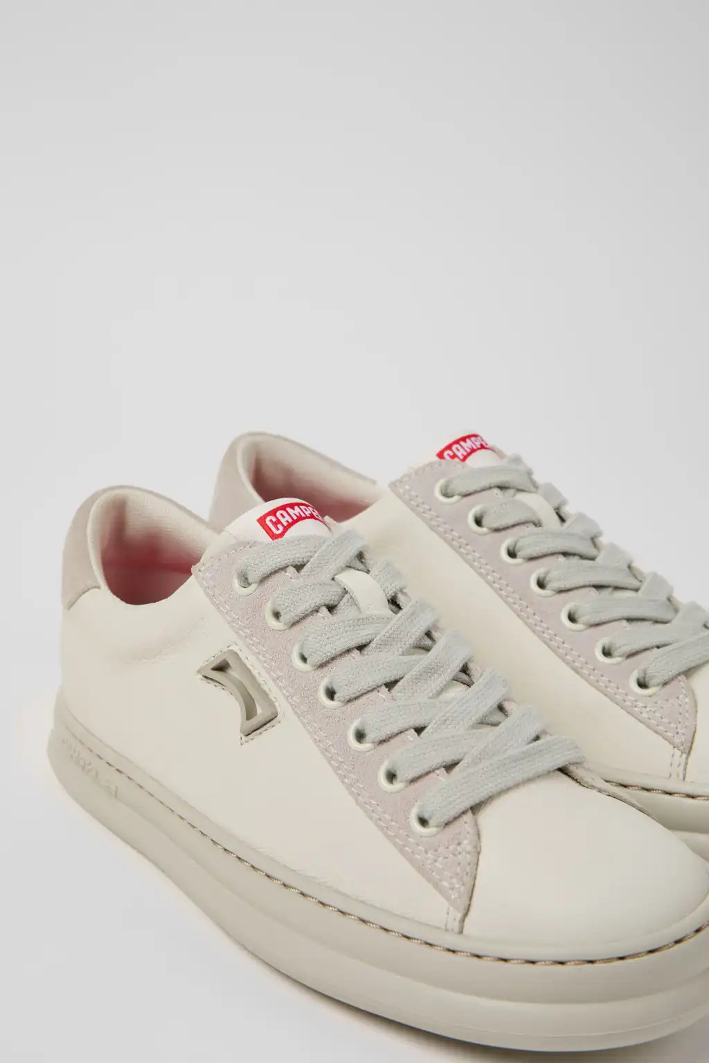 Runner White Leather and Nubuck Sneakers for Women.