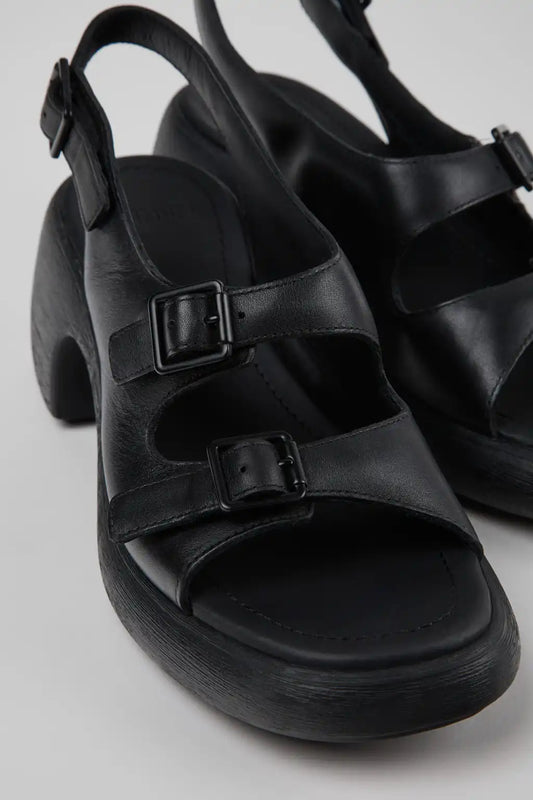 Thelma Sandal Black Leather Sandals for Women.
