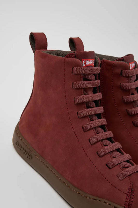 Peu Touring Burgundy Nubuck Ankle Boots for Women.