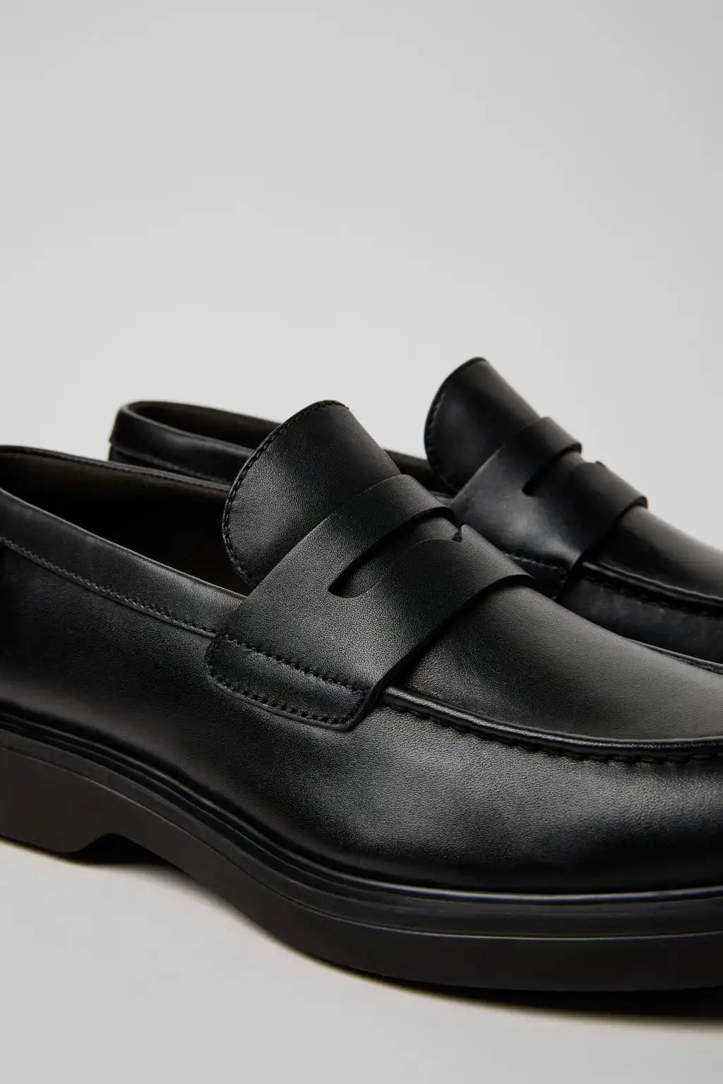 Norman Black Leather Shoes for Men.