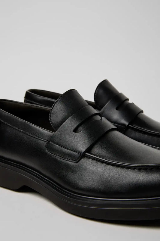 Norman Black Leather Shoes for Men.