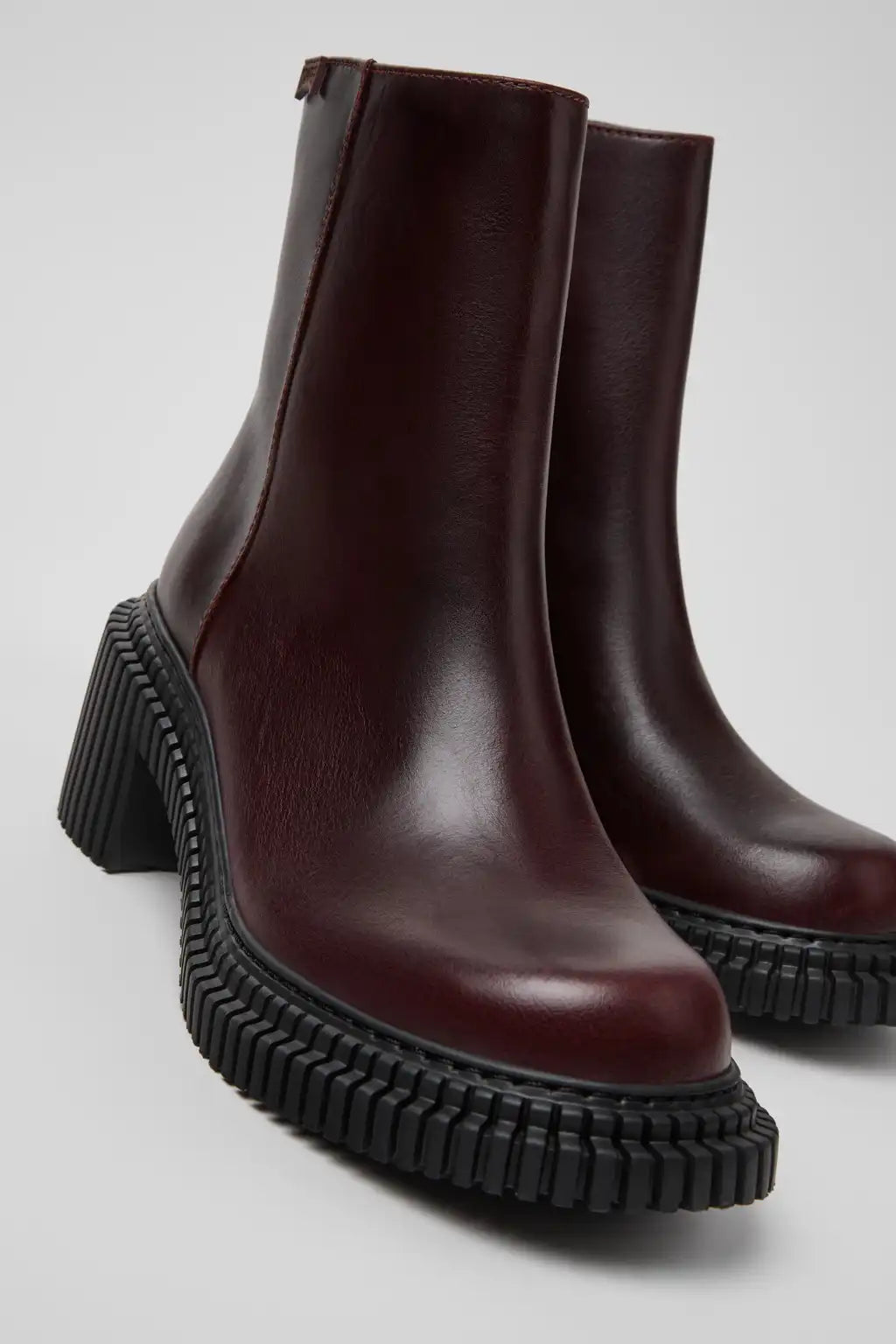 Pix London Black Leather Ankle Boots for Women.