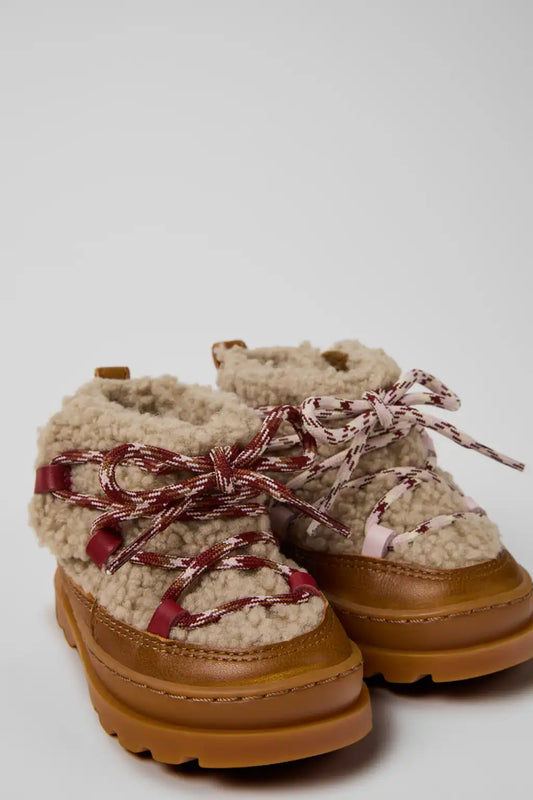 Twins Multicolor Textile and Leather Ankle Boots for Children.
