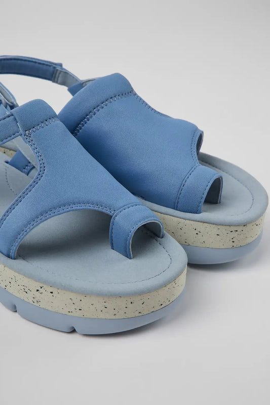 Oruga Up Blue textile sandals for women