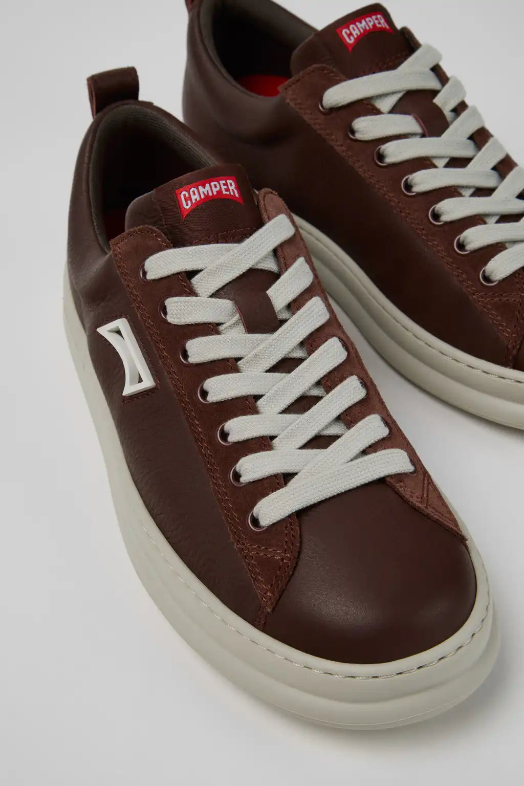 Runner White Leather and Nubuck Sneakers for Men.