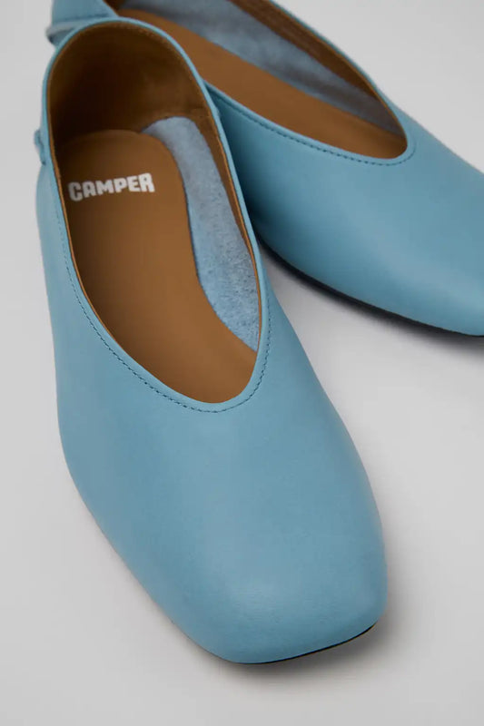 Casi Myra Black Leather Ballerinas for Women.