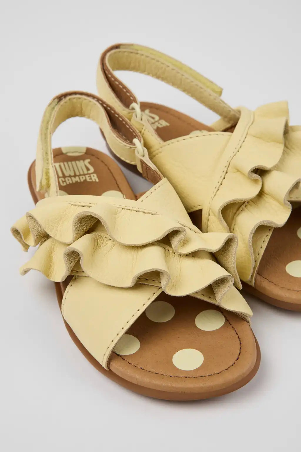 Twins Black Leather Sandals for kids.