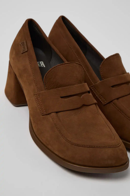 Kora Brown Nubuck Moccasins for Women.