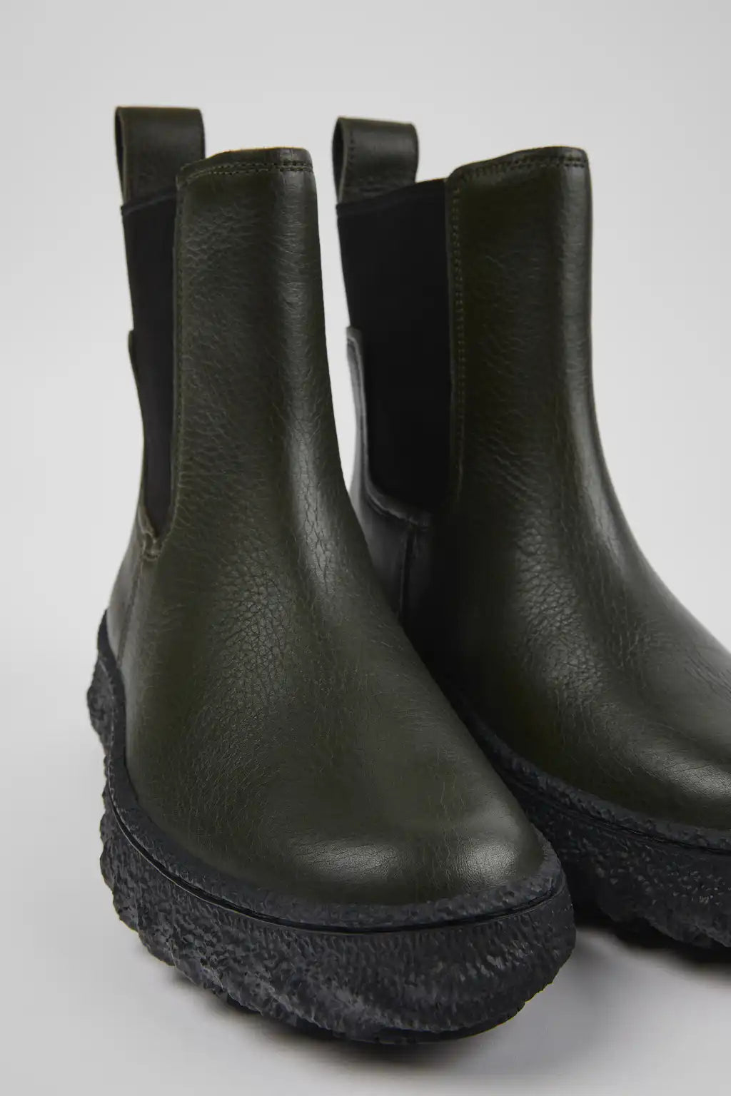 Ground Black Leather Ankle Boots for Women.