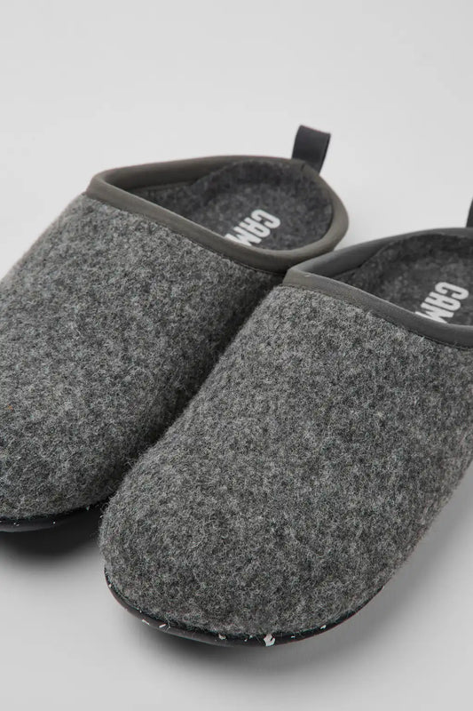 Wabi Gray Textile Slippers for Women.