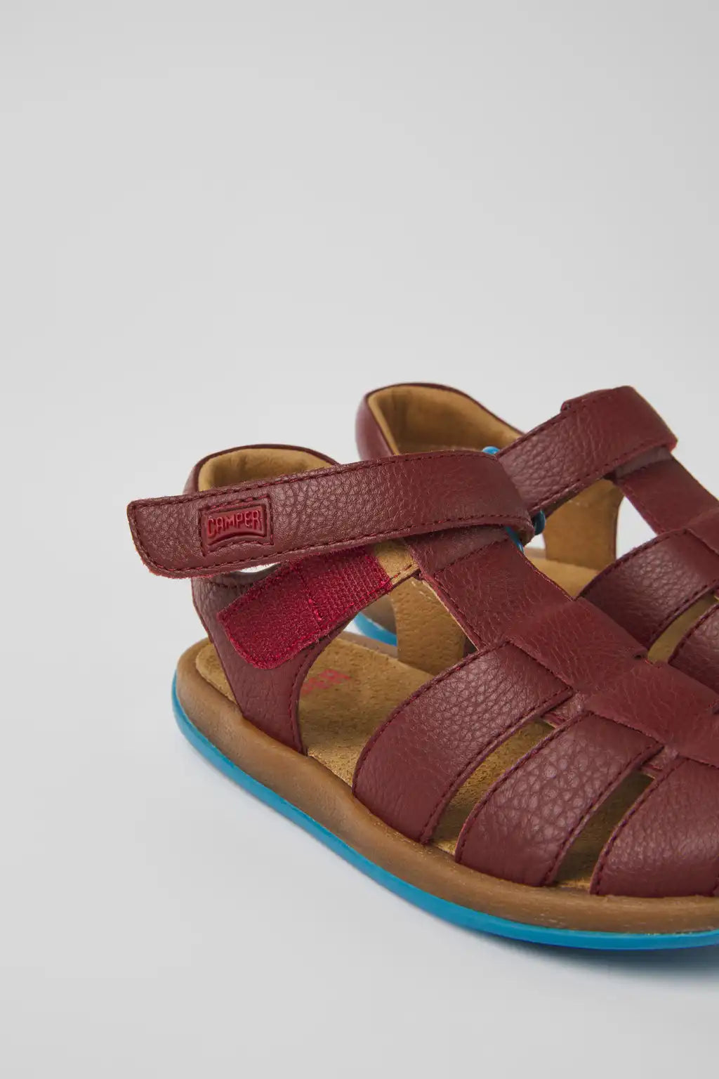 Bicho Blue Leather Closed Sandals for kids.